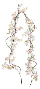 lot 4388 image: Hanging Pink Peach Blossom Flowers 72 inch
