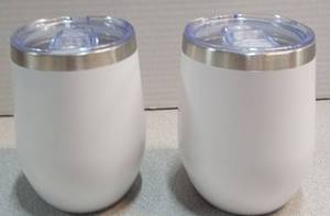lot 4404 image: Set of 2 Stainless Steel Insulated Wine Tumblers with Lids