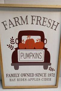 lot 3477 image: Framed Kitchen Wall Sign with Quote