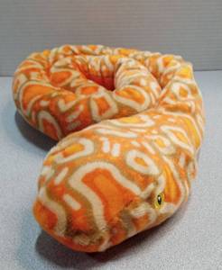 lot 3490 image: Plush Snake Toy Orange Pattern