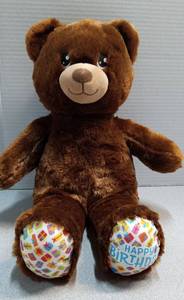 lot 3493 image: Build-A-Bear Workshop Brown Teddy Bear with Happy Birthday Paws