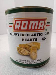 lot 3505 image: Roma Brand Quartered Artichoke Hearts Canned Food Exp 03142028