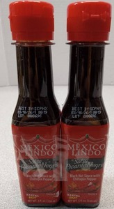 lot 3509 image: Mexico Lindo Salsa Picante Negro Black Hot Sauce Set 2 bottles Exp 03182026