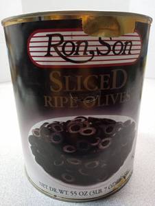 lot 3517 image: Ron Son Sliced Ripe Olives 55oz Can - Best By 11232028