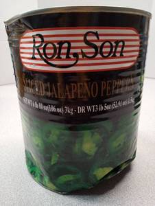 lot 3520 image: Ron Son Sliced Jalapeno Peppers Large Can - Best by 02042027