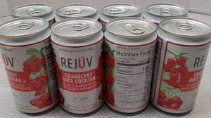lot 3534 image: REJUV Cranberry Juice Cocktail 8-Pack Cans 7.2 FL OZ