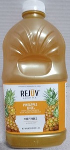 lot 3540 image: REJUV Originals Pineapple Juice 100% Juice 64oz Bottle - Best by 042226
