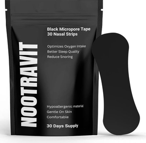 lot 4163 image: Black Micropore Nasal Strips 30 Count Anti-Snoring Sleep Aid