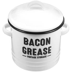 lot 4165 image: Retro Enamel Bowl Removable Lid Microwave Oven Safe for Lard Honey Sugar Salt Jam