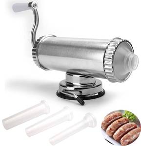 lot 4168 image: Lawei 2 LBS Sausage Stuffer - Horizontal Kitchen Stuffing Maker Stainless Steel Meat Sausage Machine for Household Commercial