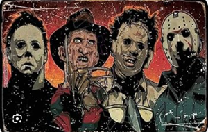 lot 4172 image: Classic Horror Movie Metal sign Retro Thriller Film Metal Poster Home Theater Bar Man Cave Wall Decor8 x 12