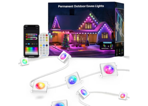 lot 4182 image: Permanent Outdoor Lights for House 98FT RGBIC LED Eave Light with Smart APP & Remote Control, Christmas Decoration (Extension Cord Not Included)