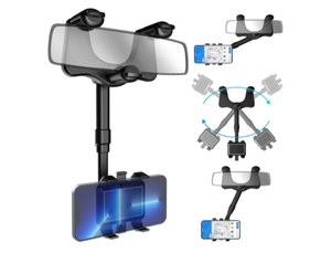 lot 4184 image: SXhyf Rear View Mirror Phone Holder, 2023 Rotatable and Retractable, Universal Mount, Cell Car Fit for iPhone 11 12 13 14 Pro Max Samsung All Phone