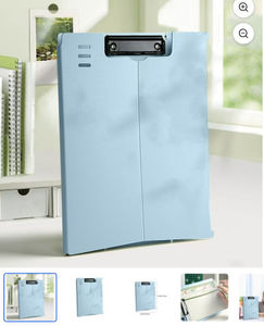 lot 4424 image: Blue Plastic Clipboard with Storage Compartment