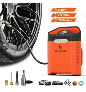 lot 4433 image: ETENWOLF Portable Tire Inflator Air Compressor 160PSI