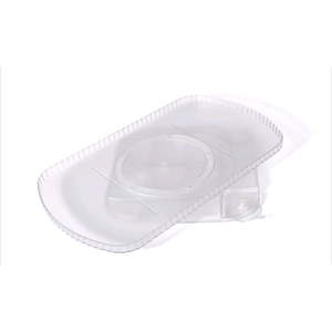lot 4439 image: Clear Rectangular Fridge Lazy Susan Turntable Organizer 360° Rotating Food Storage Tray with Suction Cups BPA-Free Plastic  15 x 10.5 in