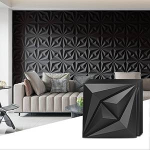 lot 4440 image: AMZDEPOT 3D Wall Panels for Interior Wall Decor, 3 Layout Options PVC Textured Wall Art Decor for Living Room Bedroom TV Background Gaming Room, 12x12, 20 Pcs Black