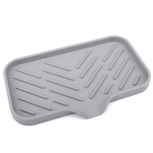 lot 4447 image: Anwenk Silicone Kitchen Sink Tray Soap Tray Soap Dish Holder Sponge Holder with Built-in Drain Lip, Countertop Sink Kitchen Organizer Tray for Dish SoapSpongeBrush,Large Size