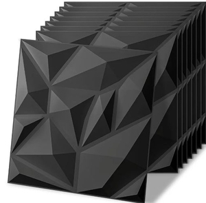 lot 4453 image: 3D Decorative Wall Panels 20 Pack Black Geometric Design