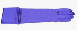 lot 4625 image: Eighteen Inch Neon Royal Satin Spandex Evening Opera Gloves for Prom Party