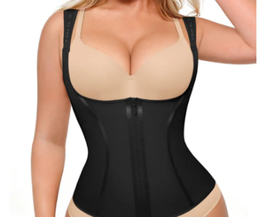 lot 4627 image: Womens Black Waist Trainer Corset with Zipper Closure Black XXL