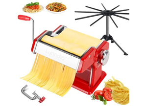 lot 4629 image: Pasta Maker Machine Stainless Steel Manual (PARTS ONLY) It is SILVER NOT RED.