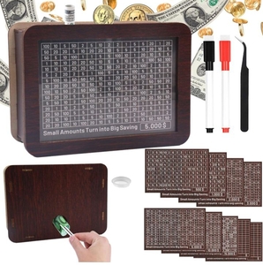 lot 4472 image: Wooden Money Saver Box