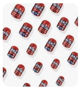 lot 4482 image: Patriotic American Flag Press-On Nail Set