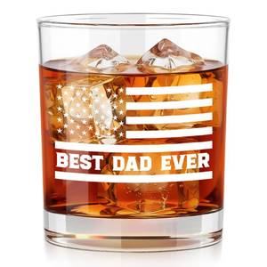 lot 4490 image: AXIARA Dad Stepdad Gifts for Fathers Day from Daughter Son Kids - 11 oz Engraved Crystal Whiskey Glasses - Anniversary Birthday Gifts for Men Husband from Wife, Gift for Dad Who Wants Nothing