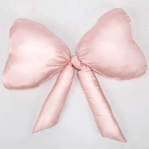 lot 4512 image: Beeveer 1 Pack Bow Throw Pillow 27 x 24 Inches Big Mother Day Satin Pillow Bow Shaped Coquette Pillows Cushion for Sofa Office Lumbar Gifts Decorative for Mothers Day Aesthetic Decor(Pink)