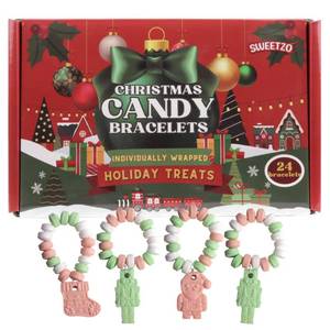 lot 4517 image: Christmas Candy Bracelets, 24 Individually Wrapped Holiday Treats, Perfect Stocking Stuffer Candies, 10.16 Ounces