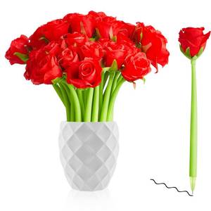 lot 4531 image: Gueevin 48 Pcs Flower Pens Artificial Rose Pens Bulk Mothers Day Rose Shaped Ballpoint Pen Black Black Ink Valentines Wedding Birthday Party Favors for Women Girlfriend Wife Office Birthday Party