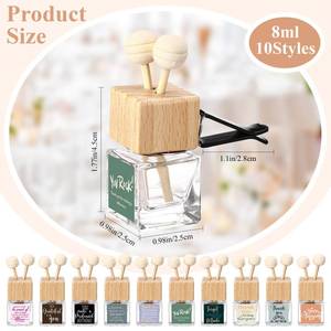 lot 4544 image: Havawish 20 Pcs Glass Car Diffuser Bottles with Wooden Caps - Refillable Essential Oil Diffuser Vent Clip Aromatherapy Car Freshener Employee Teacher Appreciation Gifts