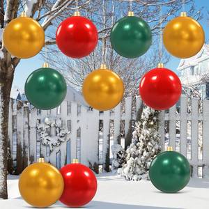 lot 4546 image: IRUIRUI 9 PCS 12 Inch Large Inflatable Christmas Ornaments Balls, Indoor & Outdoor Inflatable Christmas Decoration Balls for Yard, Front Door, Porch, Trees, Parties & New Year Holiday Decor