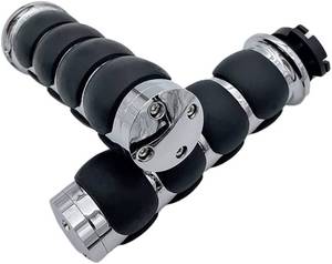 lot 4557 image: 1 Motorcycle Hand Grips Universal Handlebar Throttle Grip for 24.526mm Handle Bar Compatible with Harley Dyna Sportster Road King Street Glide Fat Boy (Chrome)