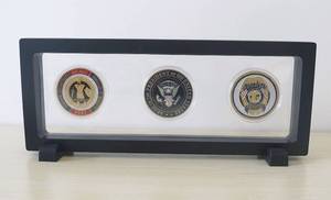 lot 4561 image: Coin Display Frame, Clear 3D Floating Holder Box Case for Challenge Coins, Medals, Specimens, Jewelry, 9 Inch, Black, Rectangle