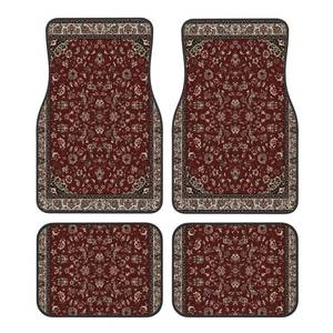 lot 4570 image: Car Mats Set of 4 Rust Red Oriental Rug Look Floor Mats for Cars Universal Front Rear Vehicle Rugs Auto Accessories for Truck Sedan