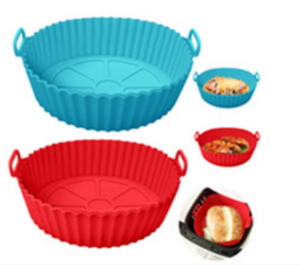 lot 4635 image: Aliun Silicone Air Fryer Inserts 8 3 Pack (Red,Grey and Blue)