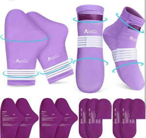 lot 4638 image: Atsuwell Essential chemotherapy gloves and socks for women and men, chemotherapy gloves for neuropathy, cold therapy socks and cold gloves items