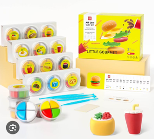 lot 4640 image: Lou For Little Gourmet Air Dry Clay Kit Food Themed Craft Set 48 colors for ages 3