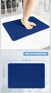 lot 4651 image: Hargiis Non-Slip Bathtub Mat, Anti Slip Shower Mat, Fast Drying Bathtub Mats, Foot Scrubber Mat, Anti Slip Mat for Tub, Floor, Bathroom, Kitchen, Home, Hotel (Navy Blue 24 x 16) -