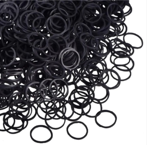 lot 4664 image: 2500 pcs Mini Rubber Hair Bands 12 Soft Elastic Bands for Woman Hair Braids Ponytails & Beards Small Dreadlocks, Wedding Hairstyle and More(1.5 cm,Black)
