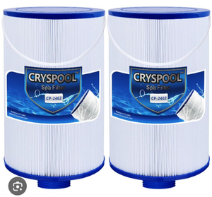 lot 4665 image: Cryspool MPT-Thread Spa Filter Replaces Watkins 303279(not 303263), FC-2402, Free Flow and Lifesmart Hot Tub Filter, 1 12 Finer Thread, 2 Pack