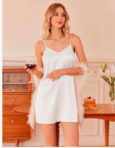 lot 4582 image: Womens Silk Satin Nightgown Sleepwear Mini Slip Dress - Size M