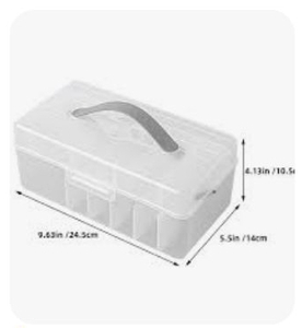 lot 4583 image: Clear Plastic Multi-Tier Storage Organizer Box