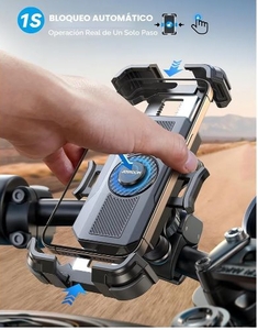 lot 4587 image: JOYROOM Motorcycle Phone Mount with Dual Shock Absorber