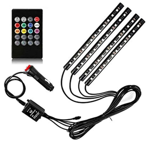 lot 4673 image: Sulfar 12V RGB LED Strip Light Atmosphere Decoration Lamp Car Interior Light