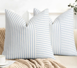 lot 4677 image: YCOLL Farmhouse Pillow Covers 20x20, Modern Accent Square Throw Pillow Covers Set of 2