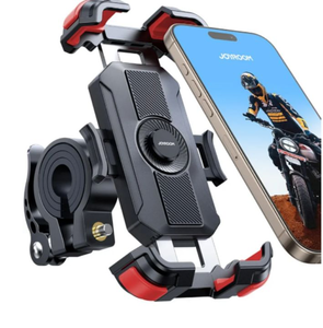 lot 4685 image: JOYROOM Motorcycle Phone Mount Holder, Metal Tie Rod1s Auto Lock Bike Phone Mount Holder Handlebar Clamp