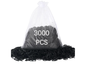 lot 4693 image: 3000pcs small black rubber bands for hair soft little mini elastic hair rubber bands for Braids crafts Office Supplies School 0.38lbs small size 0.59inch